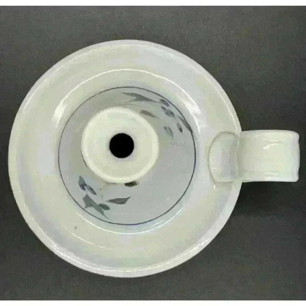 Signed Georgetown Pottery Maine ‘94 Candlestick Blueberries Green Leaf Handle